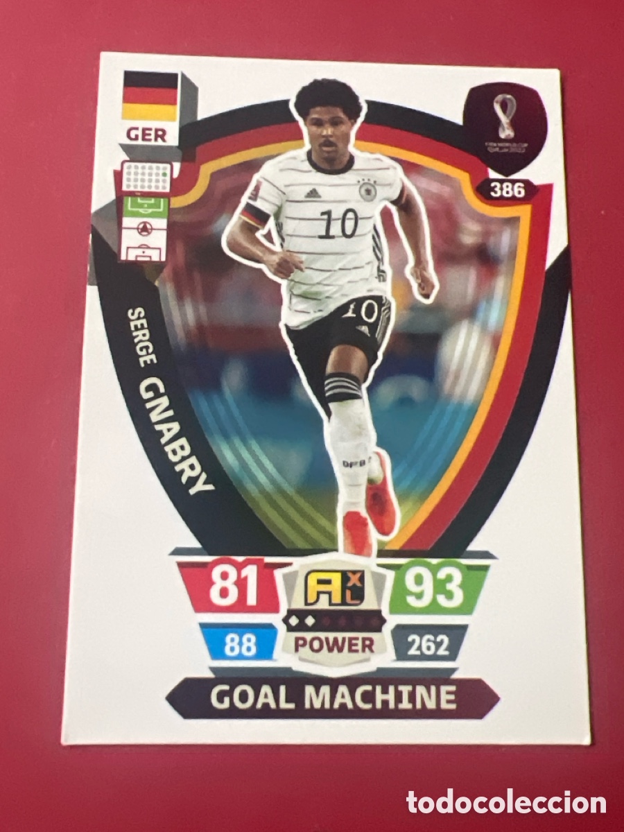 Cromos de F&uacute;tbol: C9759. 386 GNABRY ALEMANIA ADRENALYN QATAR 2022 MUNDIAL CROMO 22 FUTBOL