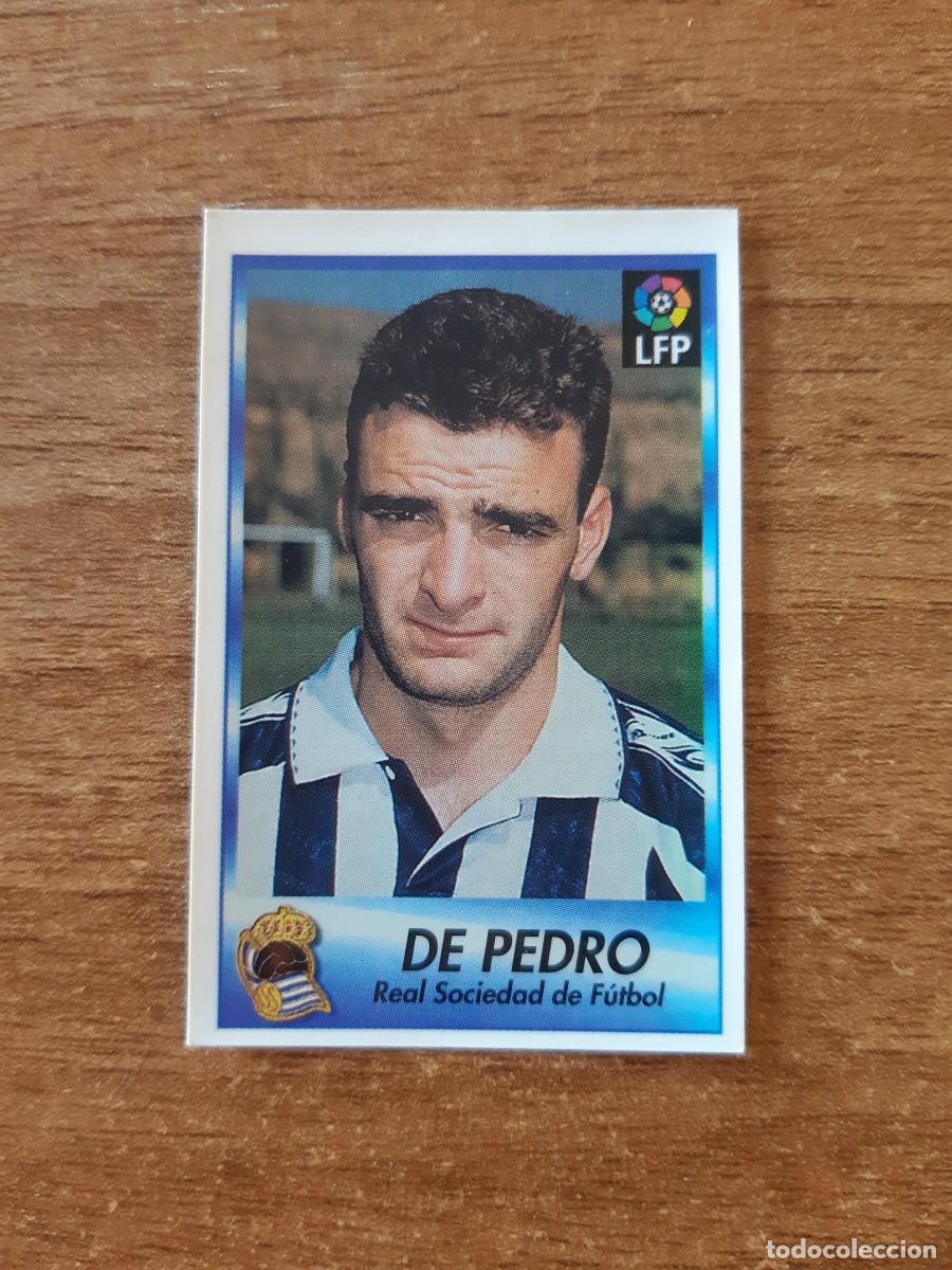 Cromos de F&uacute;tbol: N&deg;228 De Pedro (Real Sociedad) Liga 96-97 BOLLYCAO. Trasera Sigue La Liga. Nunca pegado, sin pegar