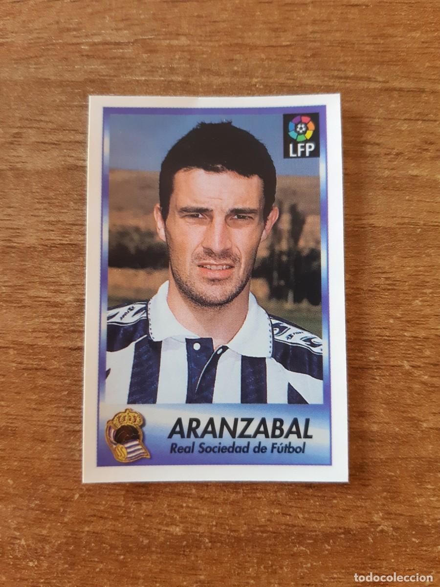 Cromos de F&uacute;tbol: N&deg;224 Aranzabal (Real Sociedad) Liga 96-97 BOLLYCAO. Trasera Sigue La Liga. Nunca pegado, sin pegar