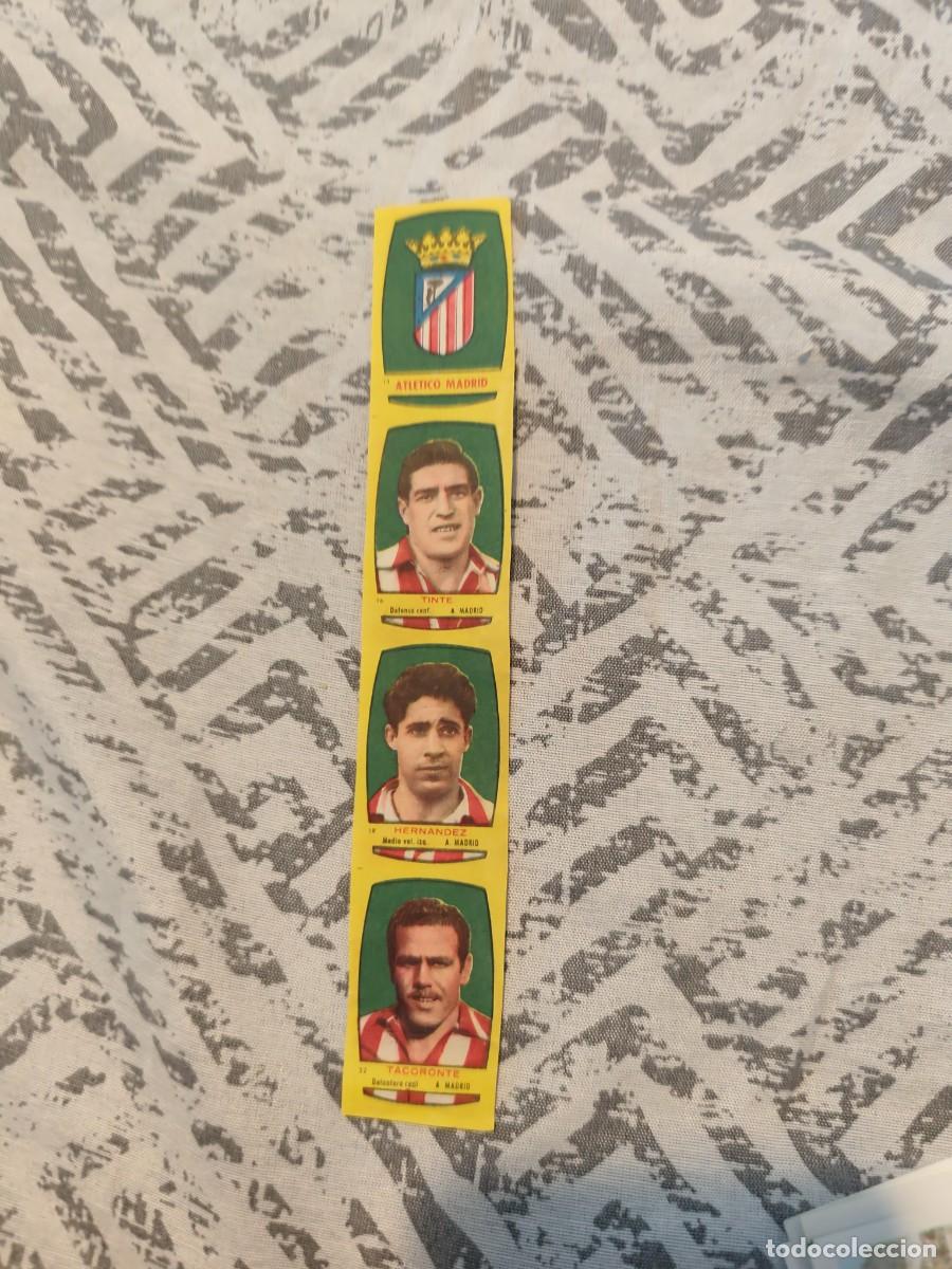 Cromos de Futebol: 4 Cromos futbol sin cortar 1954 At Madrid. Publicidad chocolates Benavent