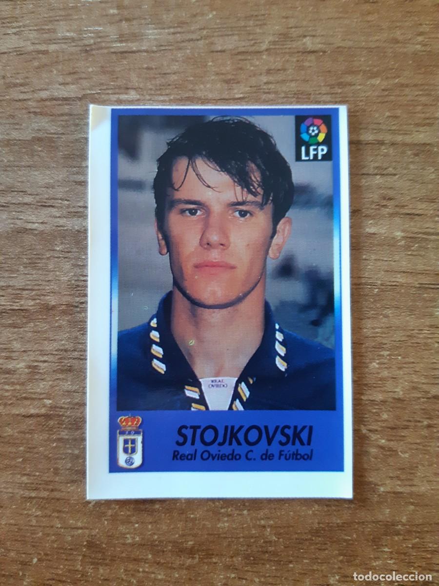 Cromos de F&uacute;tbol: N&deg;173 Stojkovski (Oviedo) Liga 96-97 BOLLYCAO. Trasera Sigue La Liga. Nunca pegado, sin pegar