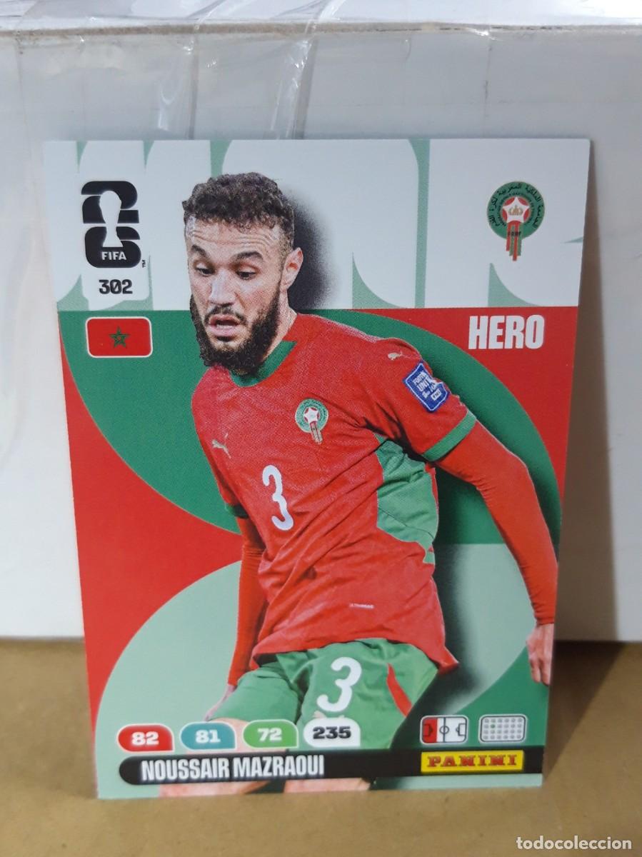 Figurine di Calcio: NOUSSAIR MAZRAOUI MARRUECOS N&ordm; 302 HERO ADRENALYN FIFA WORLD CUP 2026 PANINI
