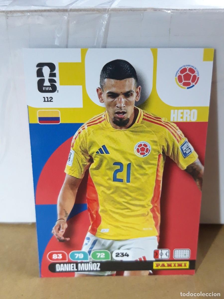 Figurine di Calcio: DANIEL MU&Ntilde;OZ COLOMBIA N&ordm; 112 HERO ADRENALYN FIFA WORLD CUP 2026 PANINI