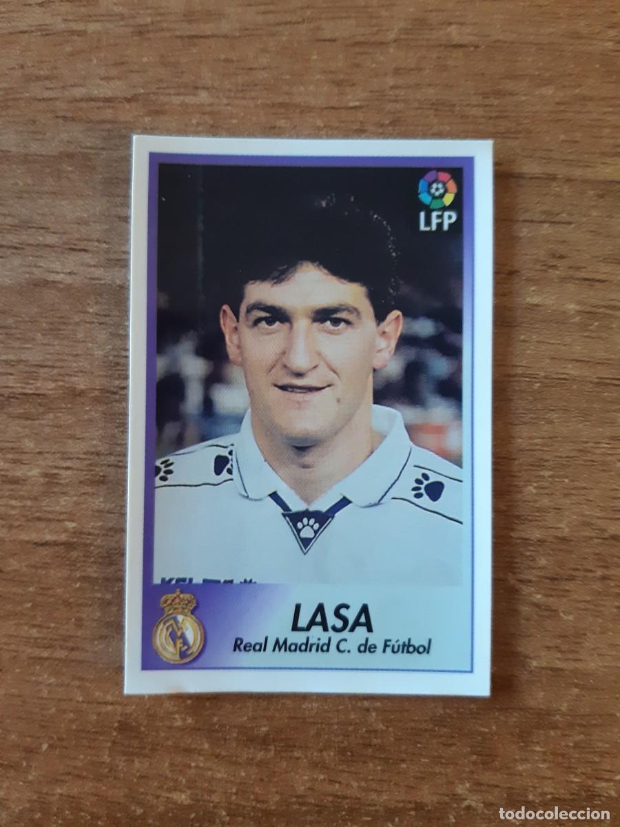 Cromos de F&uacute;tbol: N&deg;162 Lasa (Real Madrid) Liga 96-97 BOLLYCAO. Trasera Sigue La Liga. Nunca pegado, sin pegar
