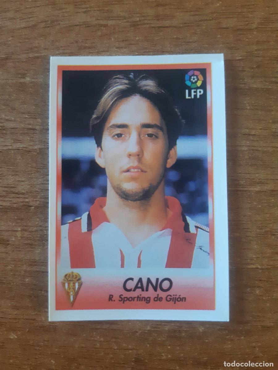 Cromos de F&uacute;tbol: N&deg;111 D. Cano (Sporting Gij&oacute;n) Liga 96-97 BOLLYCAO. Trasera Sigue La Liga. Nunca pegado, sin pegar