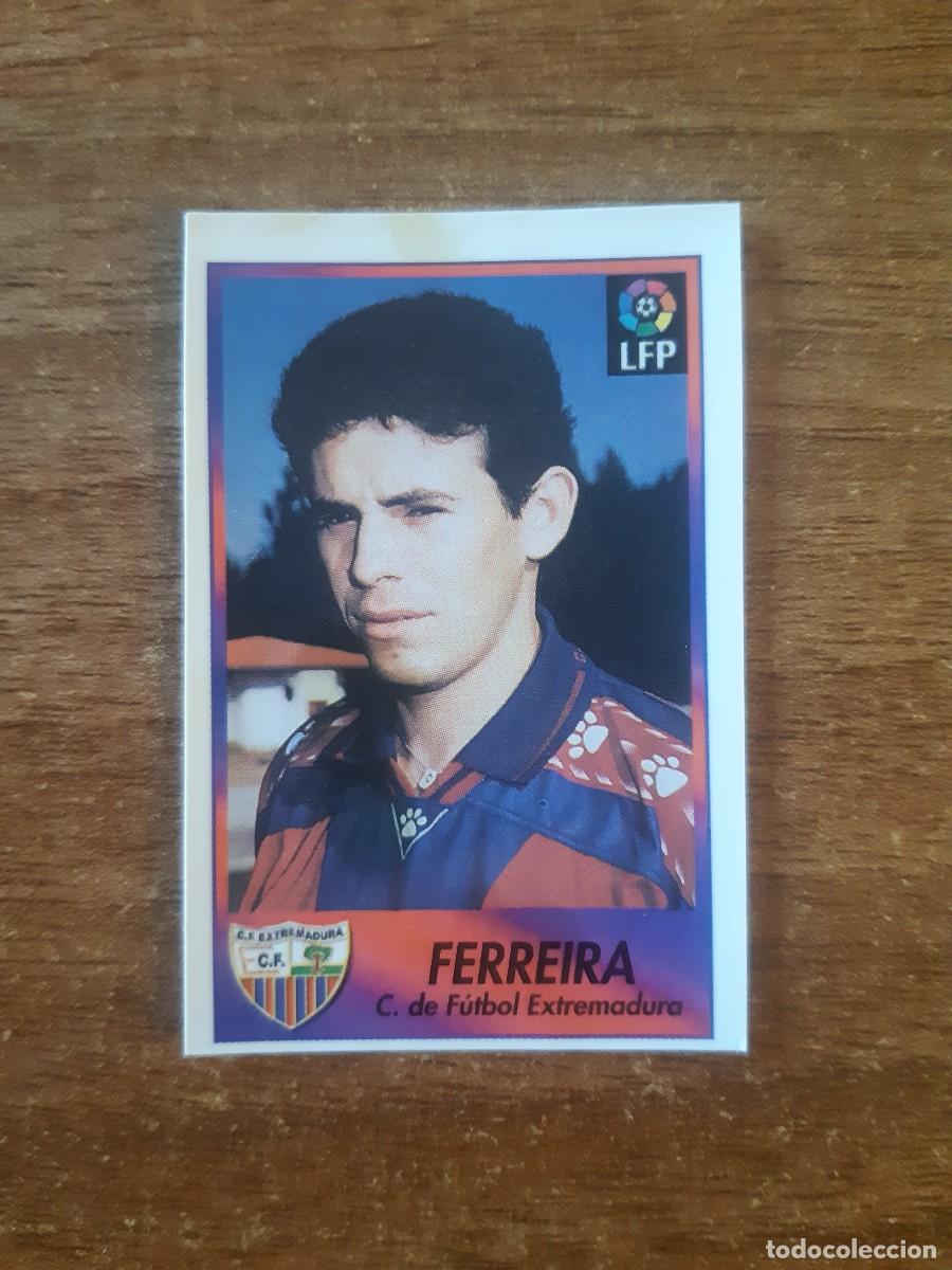 Football Stickers: N&deg;104 Ferreira (Extremadura) Liga 96-97 BOLLYCAO. Trasera Sigue La Liga. Nunca pegado, sin pegar