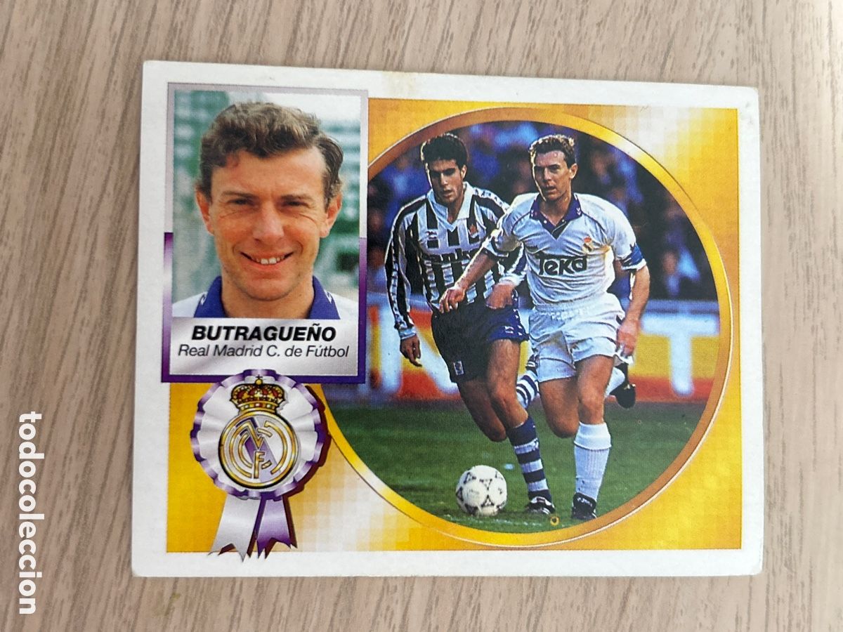 Fu&szlig;ball-Sticker: BUTRAGUE&Ntilde;O REAL MADRID LIGA ESTE 1994 1995 94 95 NUNCA PEGADO SIN PEGAR