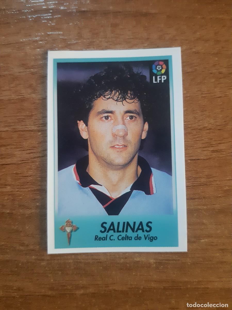 Cromos de F&uacute;tbol: N&deg;43 P. Salinas (Celta de Vigo) Liga 96-97 BOLLYCAO. Trasera Sigue La Liga. Nunca pegado, sin pegar