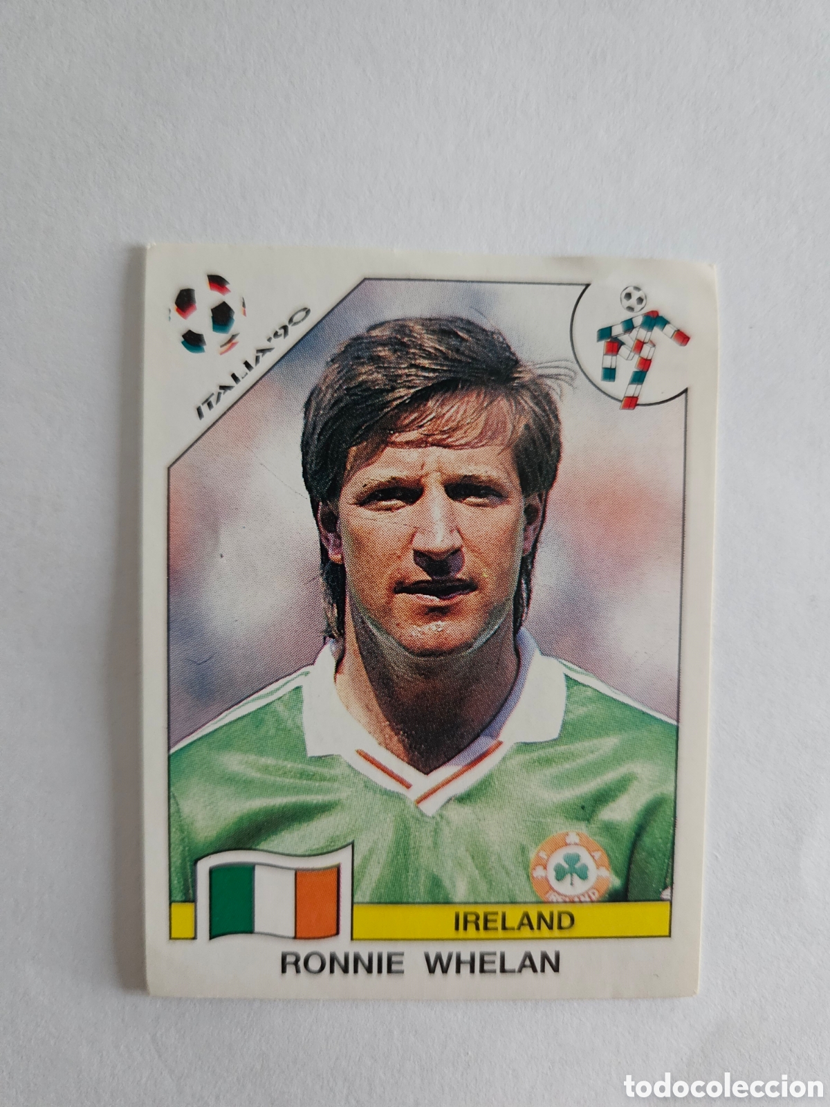 Cartes &agrave; collectionner de Football: RONNIE WHELAN SELECCION IRLANDA 431 MUNDIAL ITALIA 90 PANINI NUNCA PEGADO SIN PEGAR