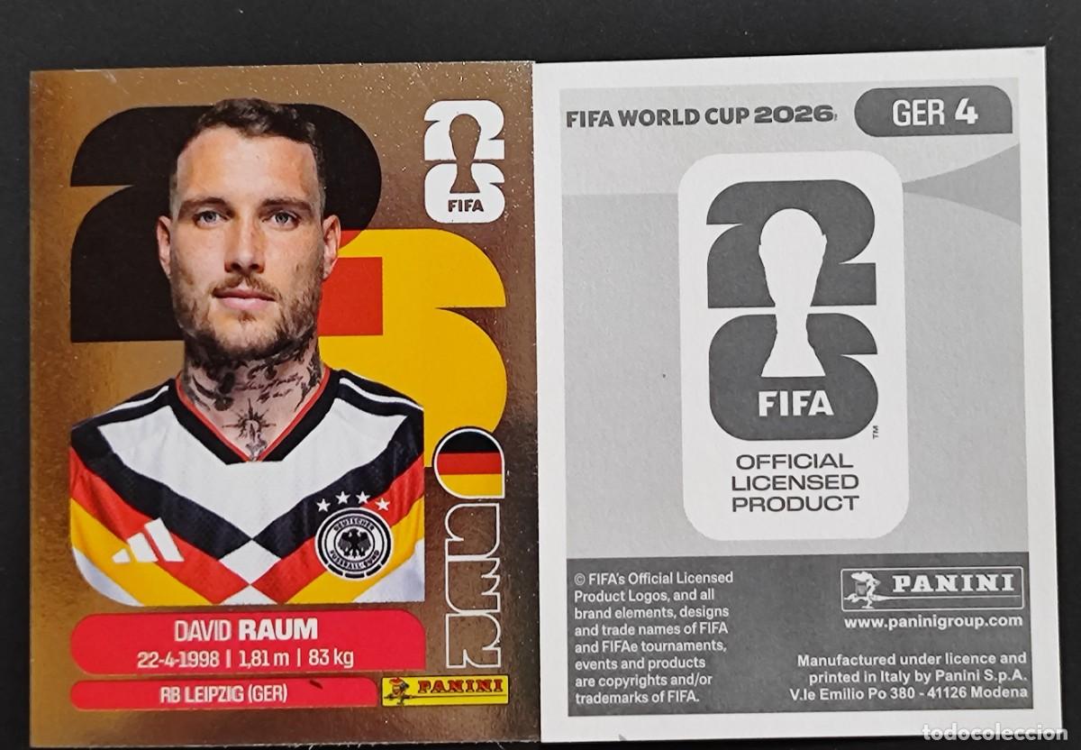 Fu&szlig;ball-Sticker: FIFA WORLD CUP 2026 STICKER PLATA EDICION INTERNATIONAL DAVID RAUM ALEMANIA # GER4 PANINI