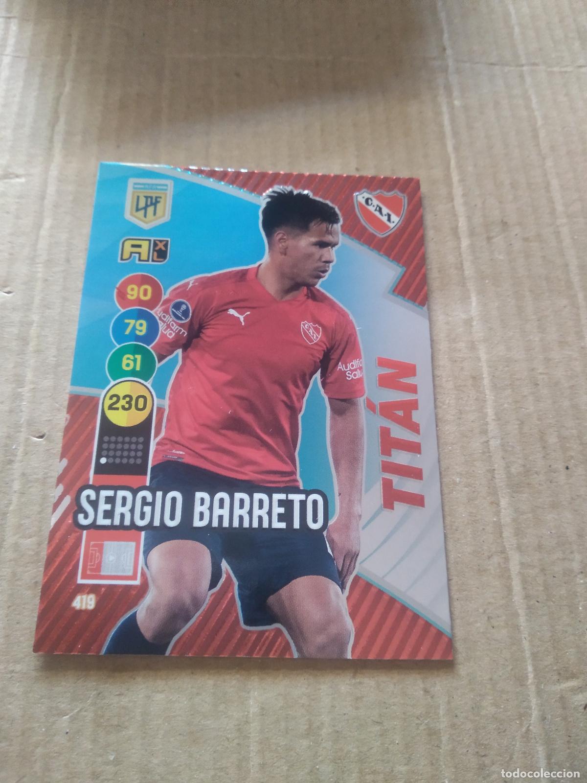 Cromos de F&uacute;tbol: 419 SERGIO BARRETO INDEPENDIENTE CROMO FUTBOL ARGENTINO PANINI LIGA ARGENTINA 2021 ADRENALYN