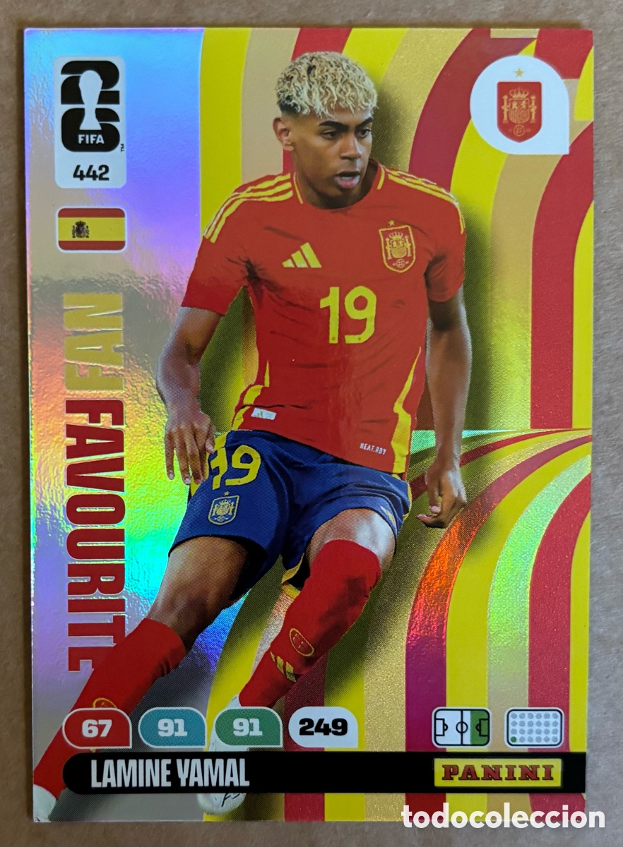 Cromos de F&uacute;tbol: LAMINE YAMAL (ESPA&Ntilde;A). CARTA FAN FAVOURITE PANINI ADRENALYN XL FIFA WORLD CUP 2026. #442.