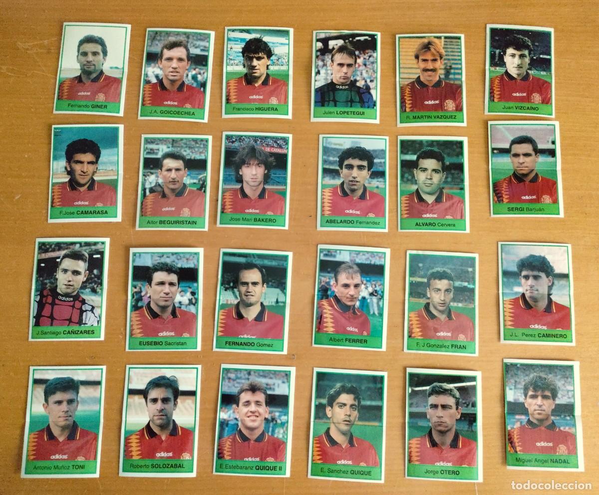 Cromos de F&uacute;tbol: Lote 24 cromos Bollycao USA 94 Selecci&oacute;n Espa&ntilde;ola Nunca pegados