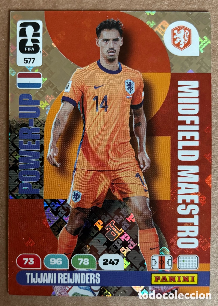Cromos de F&uacute;tbol: TIJJANI REIJNDERS (HOLANDA). CARTA MIDFIELD MAESTRO PANINI ANDRENALYN FIFA WORLD CUP 2026. #577.