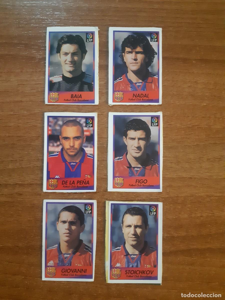 Cromos de F&uacute;tbol: Lote 6 cromos diferentes FC Barcelona Liga 96-97 BOLLYCAO. Recuperados