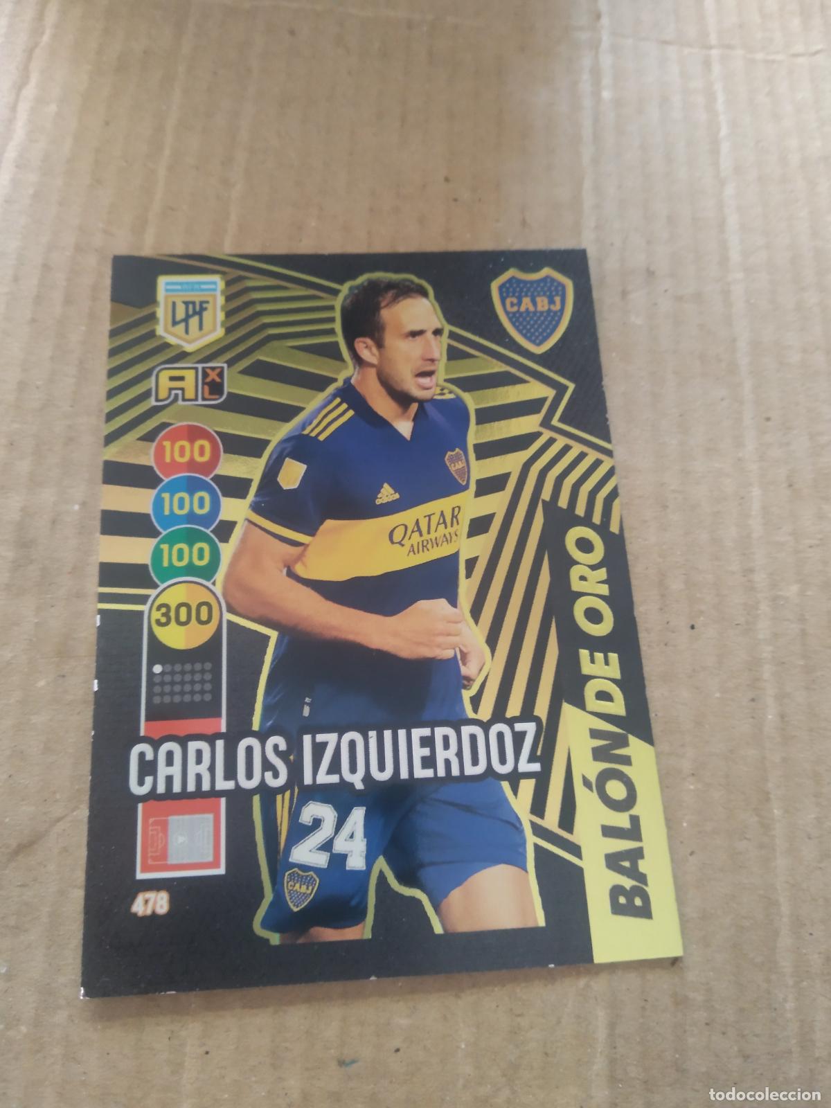 Cromos de F&uacute;tbol: 478 CARLOS IZQUIERDOZ BOCA BALON DE ORO CROMO FUTBOL ARGENTINO PANINI LIGA ARGENTINA 2021 ADRENALYN