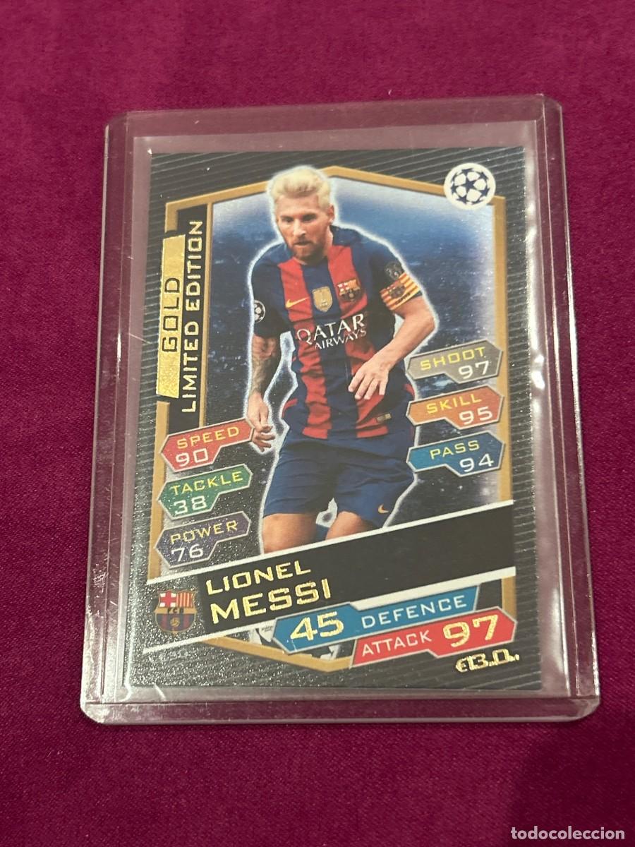 Cromos de F&uacute;tbol: Cromo - Lionel Messi - Topps - Match Attax UEFA Champions League - Edici&oacute;n Limitada Oro/Gold