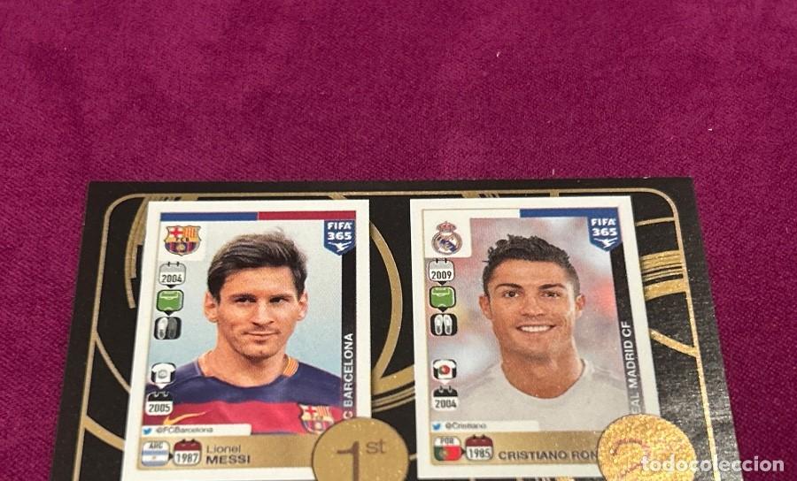 Cromos de F&uacute;tbol: Cromo - Cristiano Ronaldo y Messi - Panini - FIFA 365 - Panini 2016 Golden Sticker