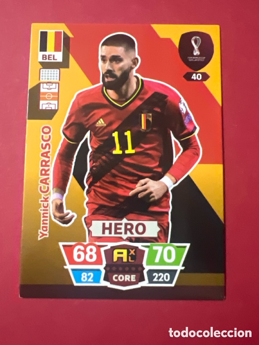 Cromos de F&uacute;tbol: C5210. N&deg; 40 Yannick Carrasco - B&eacute;lgica - Hero - Adrenalyn XL Qatar 2022 - Panini