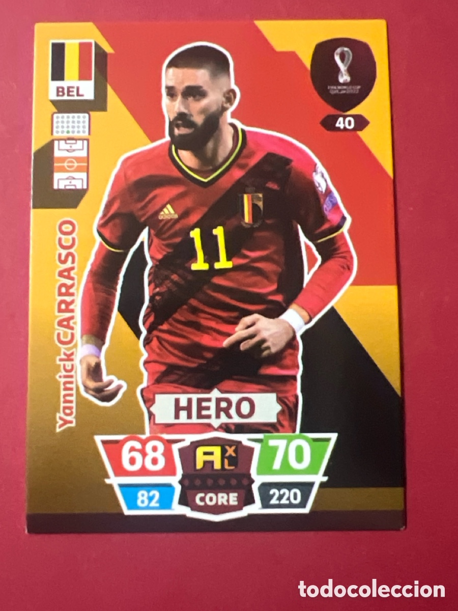 Cromos de F&uacute;tbol: C5212. N&deg; 40 Yannick Carrasco - B&eacute;lgica - Hero - Adrenalyn XL Qatar 2022 - Panini