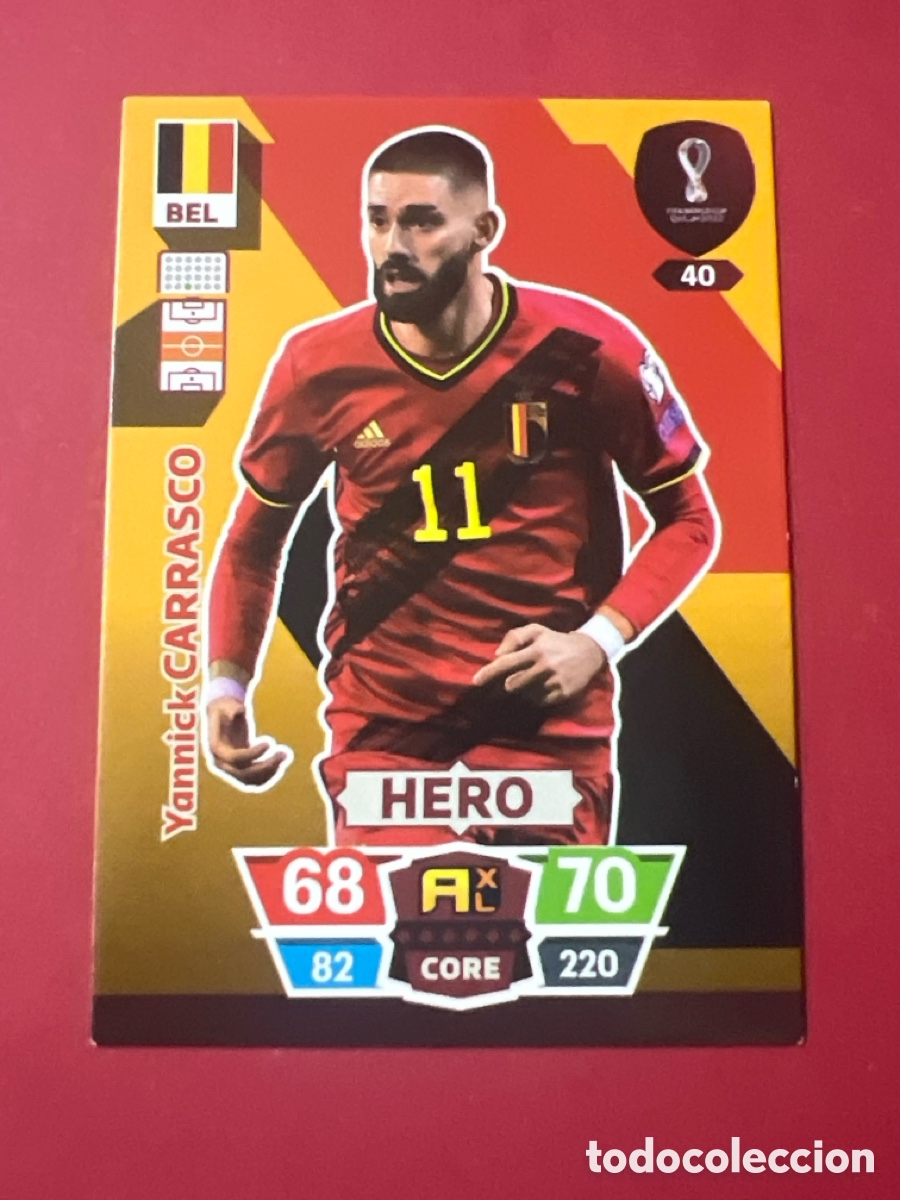 Cromos de F&uacute;tbol: C5215. N&deg; 40 Yannick Carrasco - B&eacute;lgica - Hero - Adrenalyn XL Qatar 2022 - Panini