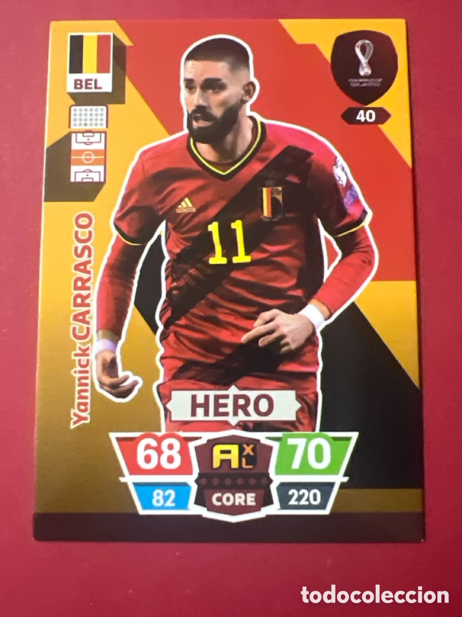 Cromos de F&uacute;tbol: C5224. N&deg; 40 Yannick Carrasco - B&eacute;lgica - Hero - Adrenalyn XL Qatar 2022 - Panini