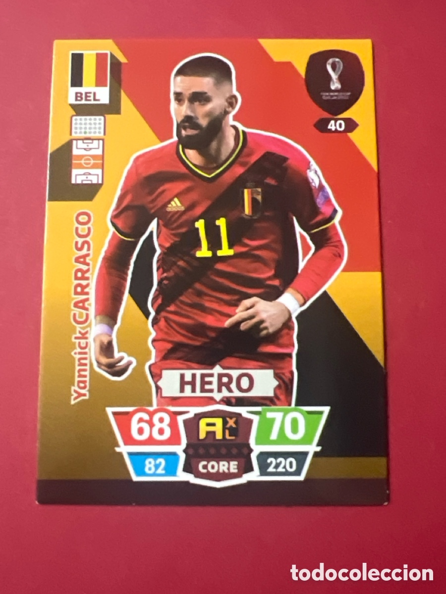 Cromos de F&uacute;tbol: C5222. N&deg; 40 Yannick Carrasco - B&eacute;lgica - Hero - Adrenalyn XL Qatar 2022 - Panini