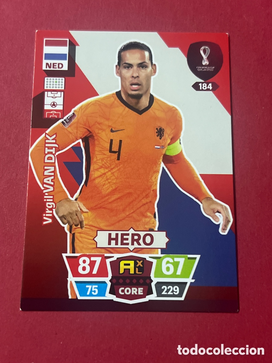 Cromos de F&uacute;tbol: C5227. Cromo N&deg; 184 Virgil Van Dijk - Paises Bajos - HERO - Adrenalyn XL Qatar 2022 - Panini