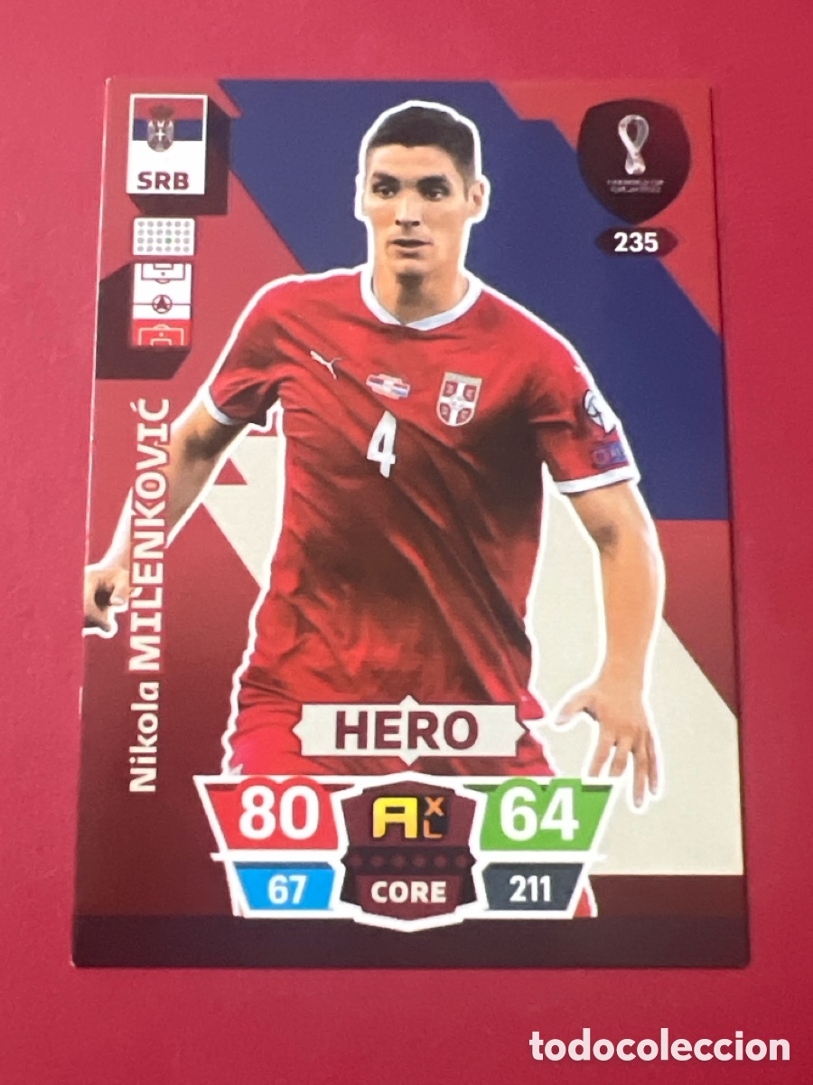 Cromos de F&uacute;tbol: C5247. N&deg; 235 Milenkovic - Serbia - Hero - Adrenalyn XL Qatar 2022 - Panini 22