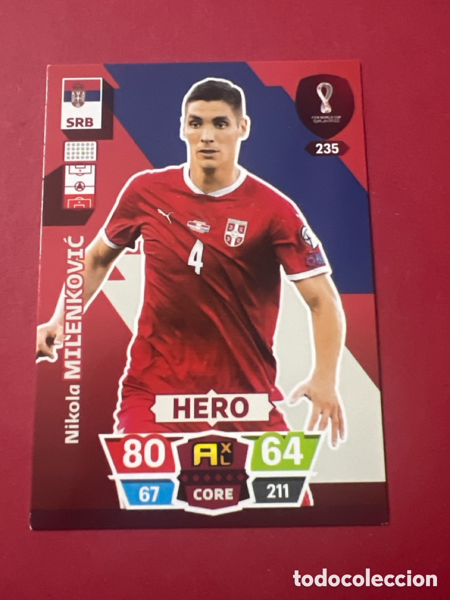Cromos de F&uacute;tbol: C5248. N&deg; 235 Milenkovic - Serbia - Hero - Adrenalyn XL Qatar 2022 - Panini 22