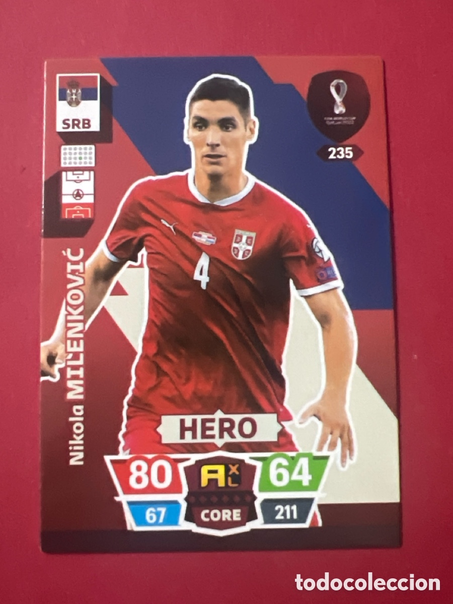Cromos de F&uacute;tbol: C5251. N&deg; 235 Milenkovic - Serbia - Hero - Adrenalyn XL Qatar 2022 - Panini 22