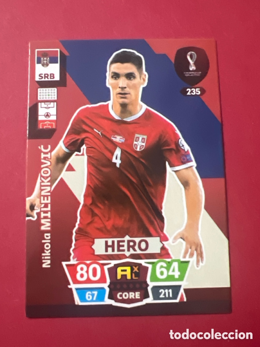 Cromos de F&uacute;tbol: C5253. N&deg; 235 Milenkovic - Serbia - Hero - Adrenalyn XL Qatar 2022 - Panini 22