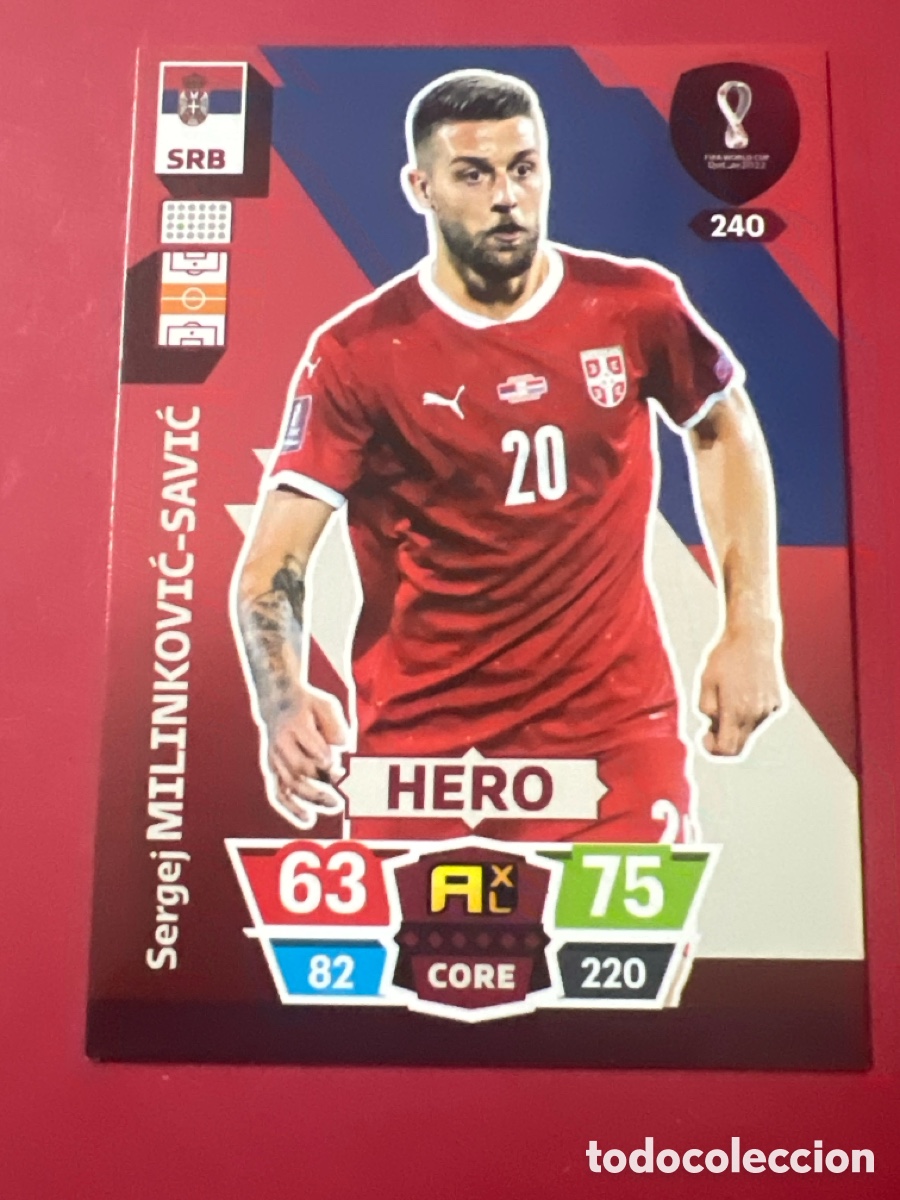 Cromos de F&uacute;tbol: C5265. 240 Milinkovic-Savic - Serbia - Hero - Adrenalyn XL Qatar 2022 - Panini 22