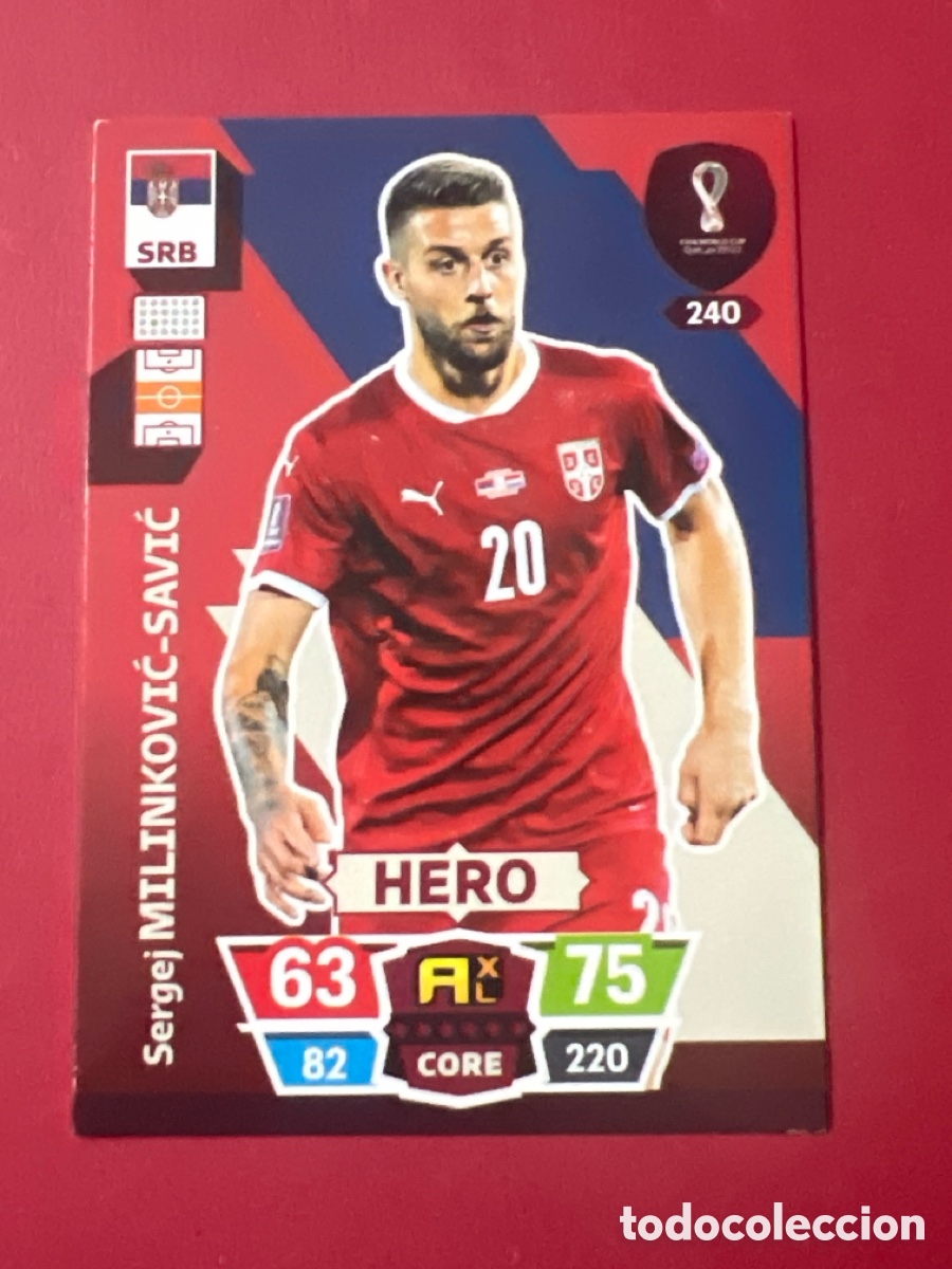 Cromos de F&uacute;tbol: C5269. 240 Milinkovic-Savic - Serbia - Hero - Adrenalyn XL Qatar 2022 - Panini 22