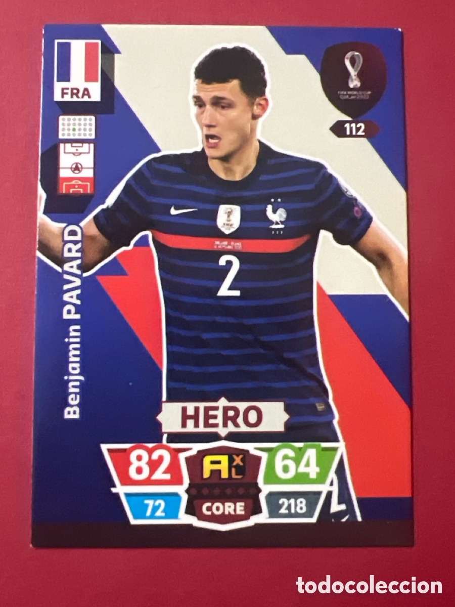 Cromos de Futebol: C5292. 112 MUNDIAL 2022 ADRENALYN XL BENJAMIN PAVARD - FRANCE - PANINI QATAR 22 WORLD CUP CATAR