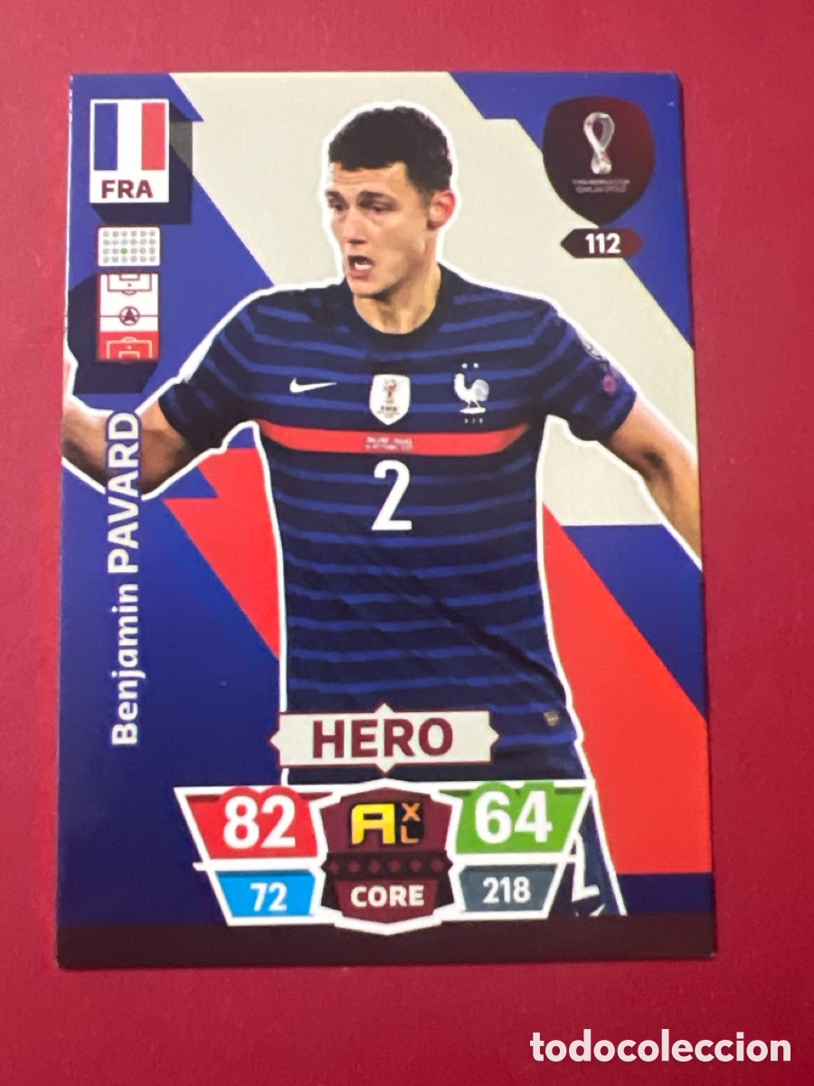 Cromos de Futebol: C5293. 112 MUNDIAL 2022 ADRENALYN XL BENJAMIN PAVARD - FRANCE - PANINI QATAR 22 WORLD CUP CATAR