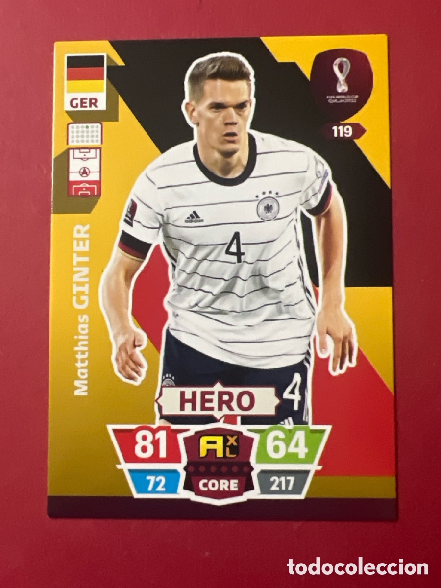 Cromos de F&uacute;tbol: C5301. 119 Ginter Hero Adrenalyn Mundial 2022