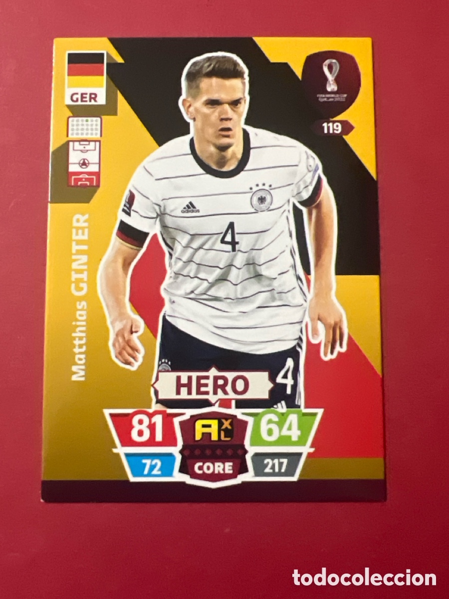 Cromos de F&uacute;tbol: C5339. 119 Ginter Hero Adrenalyn Mundial 2022