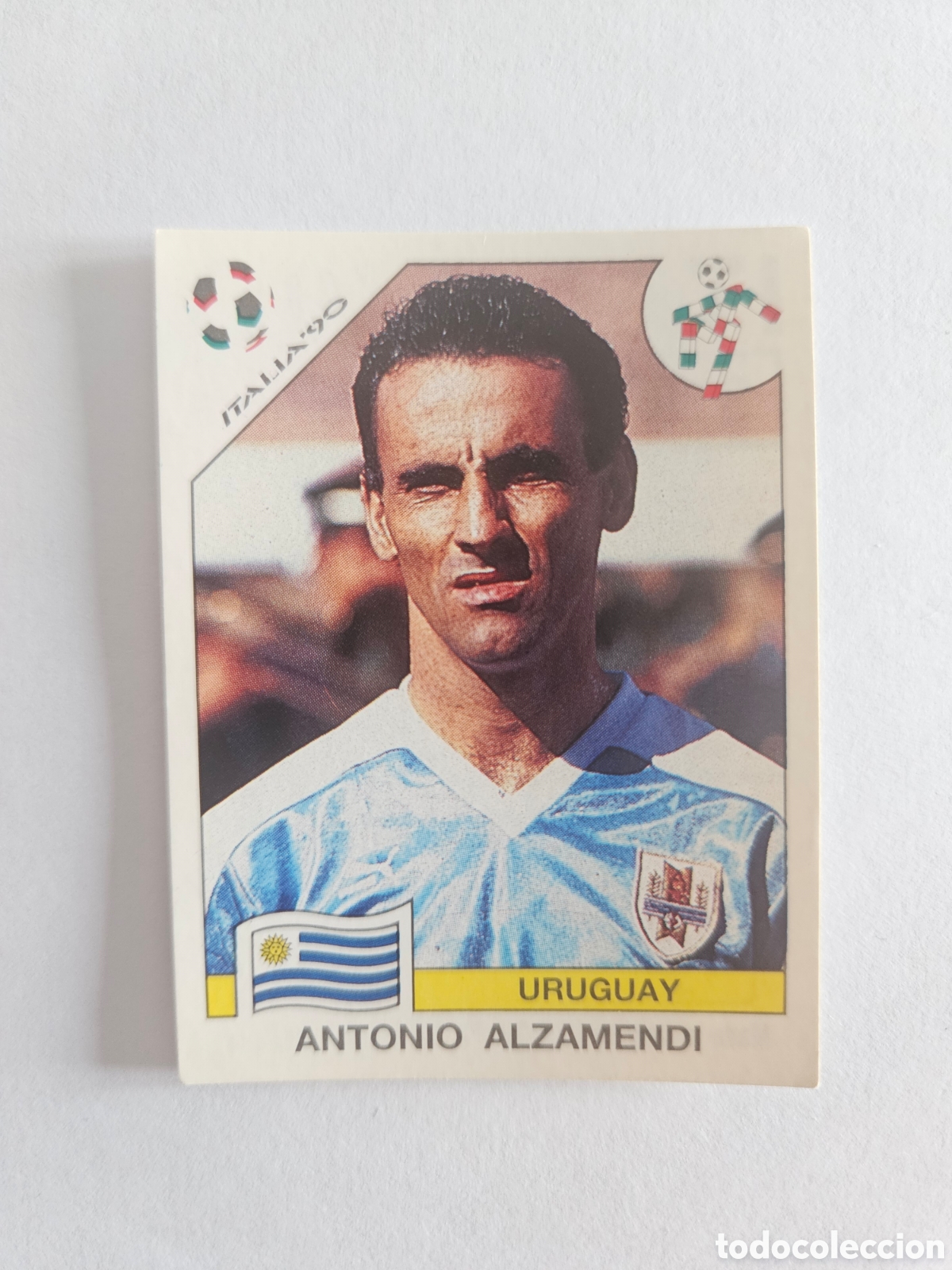 Cromos de F&uacute;tbol: Cromo panini mundial Italia 90 n&uacute;mero 378 Alzamendi - Stickers album world cup Italy 1990