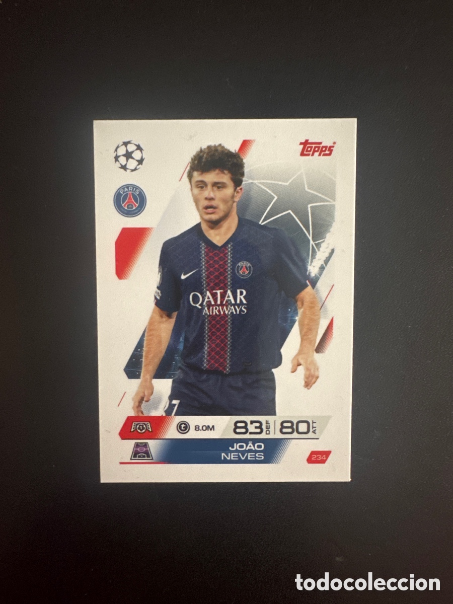 Cromos de F&uacute;tbol: JOAO NEVES PSG NUMERO 234 MATCH ATTAX 2025 2026