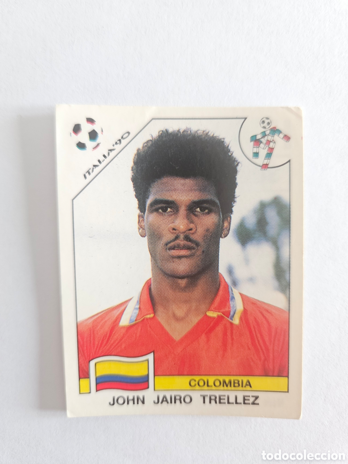 Cromos de F&uacute;tbol: JOHN JAIRO TRELLEZ SELECCION COLOMBIA 304 MUNDIAL ITALIA 1990 90 PANINI NUNCA PEGADO SIN PEGAR