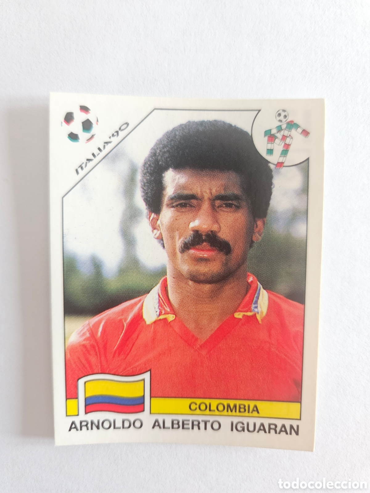 Cromos de F&uacute;tbol: A. ALBERTO IGUARAN SELECCION COLOMBIA 302 MUNDIAL ITALIA 90 1990 PANINI NUNCA PEGADO SIN PEGAR