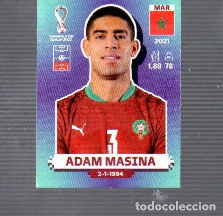 Cromos de F&uacute;tbol: CROMO DE FUTBOL FIFA WORLD 2022 EDITOR PANINI DE MARRUECOS N&ordm; 7 ADAM MASINA