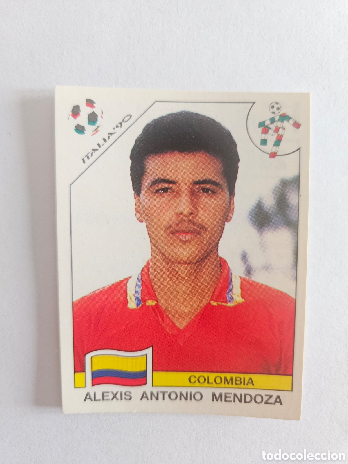 Cromos de F&uacute;tbol: ANTONIO MENDOZA SELECCION COLOMBIA 295 MUNDIAL ITALIA 1990 90 PANINI NUNCA PEGADO SIN PEGAR