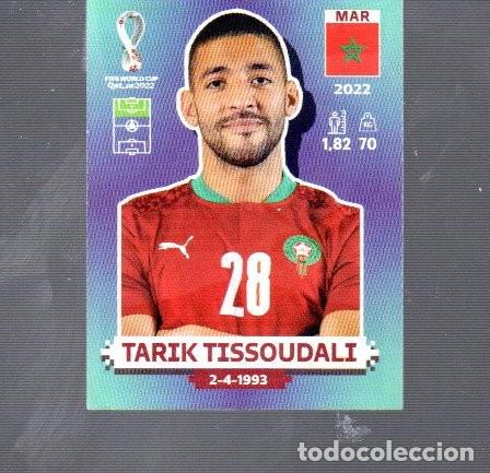 Cromos de F&uacute;tbol: CROMO DE FUTBOL FIFA WORLD 2022 EDITOR PANINI DE MARRUECOS N&ordm; 29 TARIK TISSU DALI