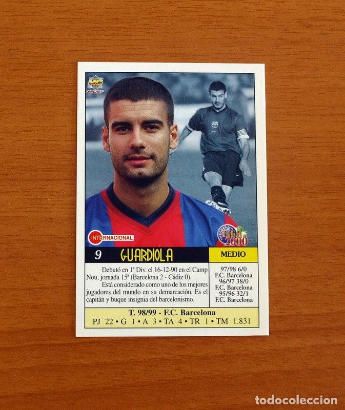 Cromos de F&uacute;tbol: Barcelona - N&ordm; 9, Guardiola - Mundicromo Las Fichas de la Liga 1999-2000, 99-00 - Mundi Cromo