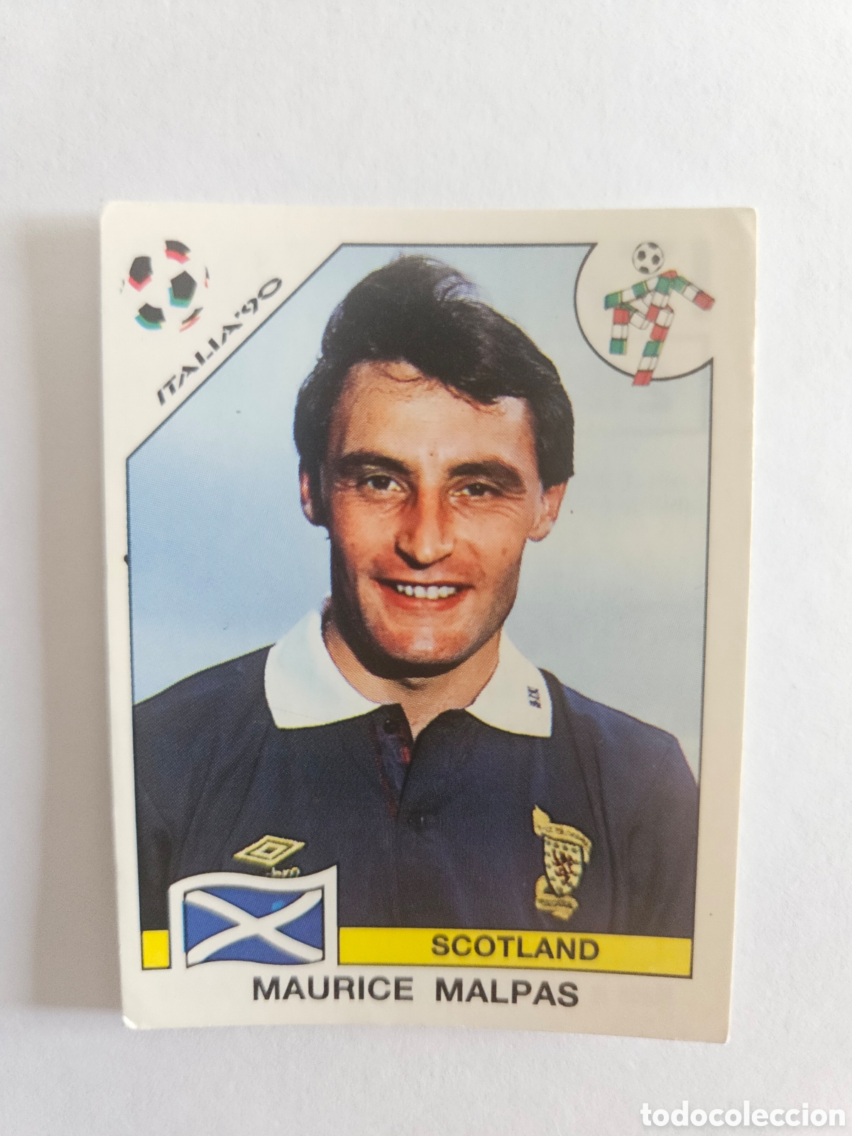 Cromos de F&uacute;tbol: N&deg;219 Maurice Malpas (Escocia) Mundial Italia 90 PANINI. Nunca pegado