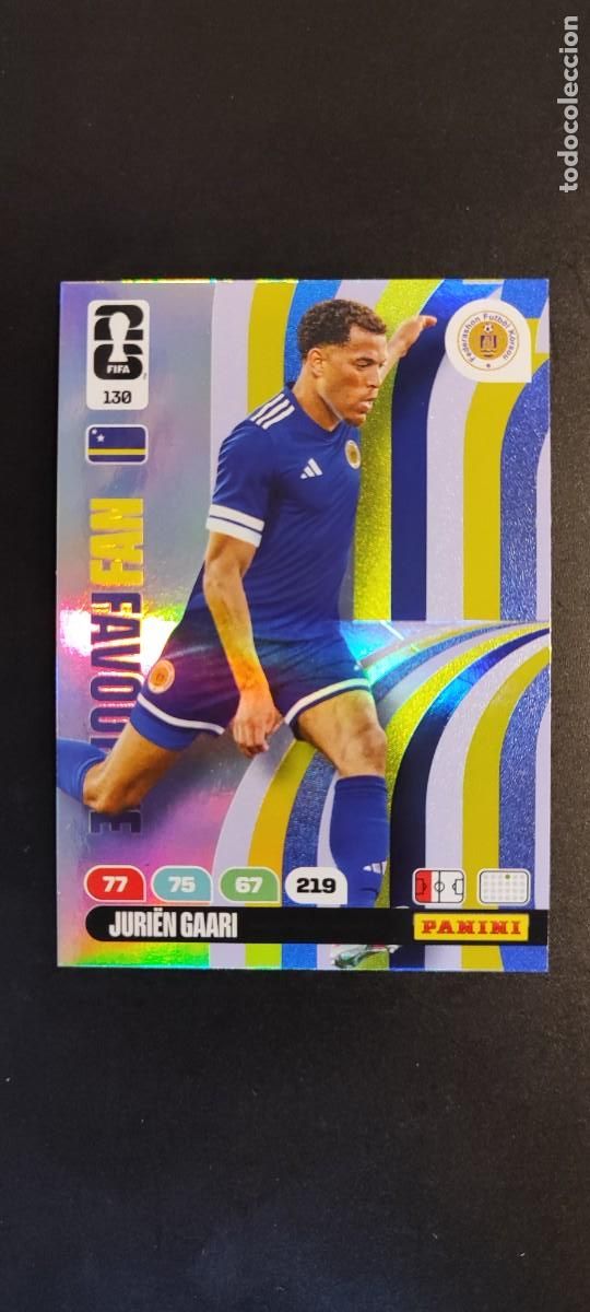 Cromos de F&uacute;tbol: ADRENALYN XL FIFA WORLD CUP 2026 CARD FAN FAVOURITE GAARI CURAZAO # 130 PANINI