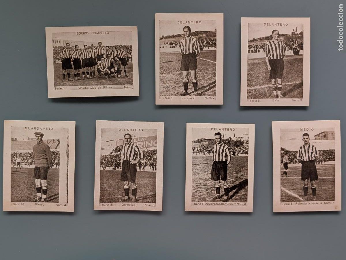 Cromos de F&uacute;tbol: MUY DIFICIL SERIE COMPLETA ATHLETIC CLUB 1932 CUPON PENINSULAR FUTBOL BILBAO VIZCAYA CHIRRI BLASCO