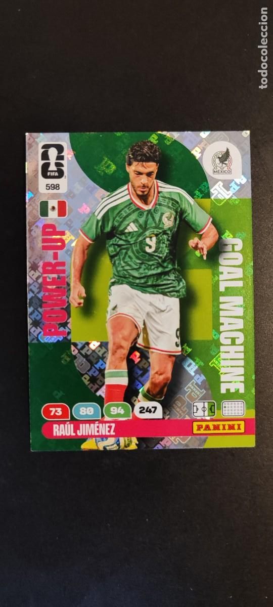 Cromos de F&uacute;tbol: ADRENALYN XL FIFA WORLD CUP 2026 CARD POWER-UP RAUL JIMENEZ MEXICO # 598 PANINI